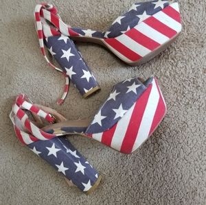 Jeffrey Campbell Patriotic Platforms Size 7